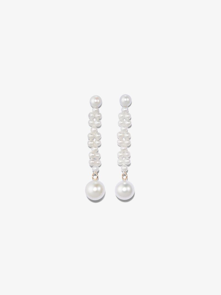 14k Yellow Gold TressÃ_x0083_Â© Pearl Earrings