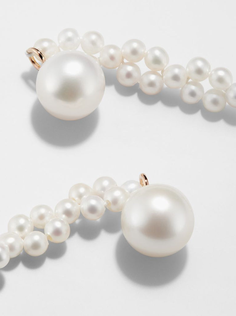 14k Yellow Gold TressÃ_x0083_Â© Pearl Earrings