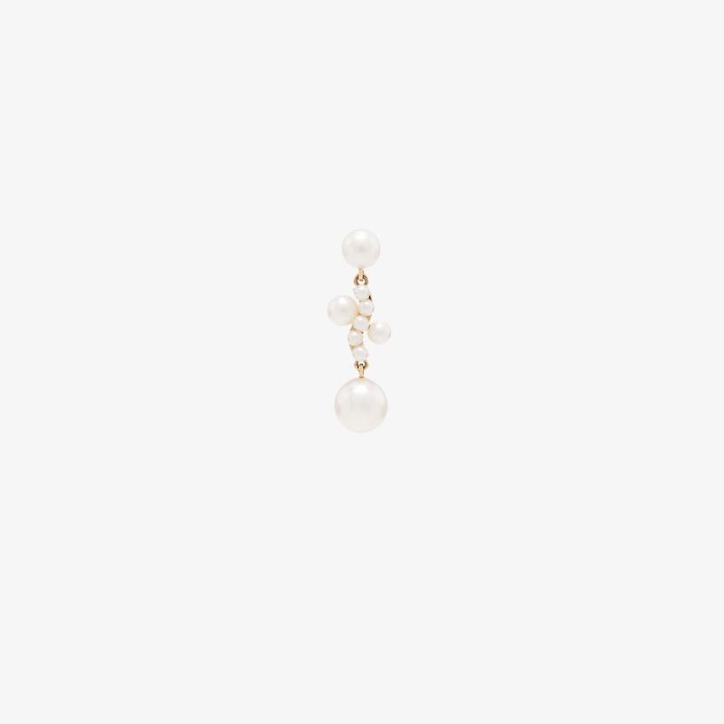 14k Yellow Gold Petite Ocean Perle Pearl Earring