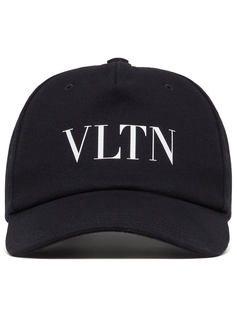 Black Vltn Cotton Baseball Cap