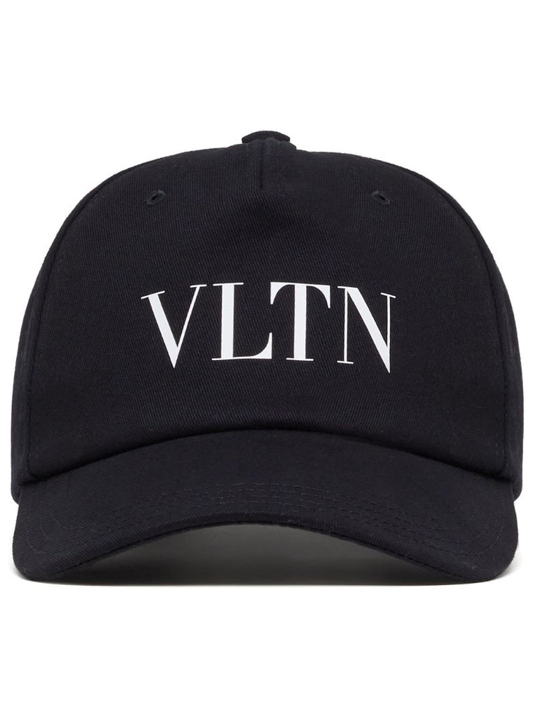 Black Vltn Cotton Baseball Cap