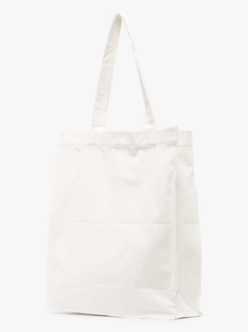 White and Black Printed Cotton Tote Bag