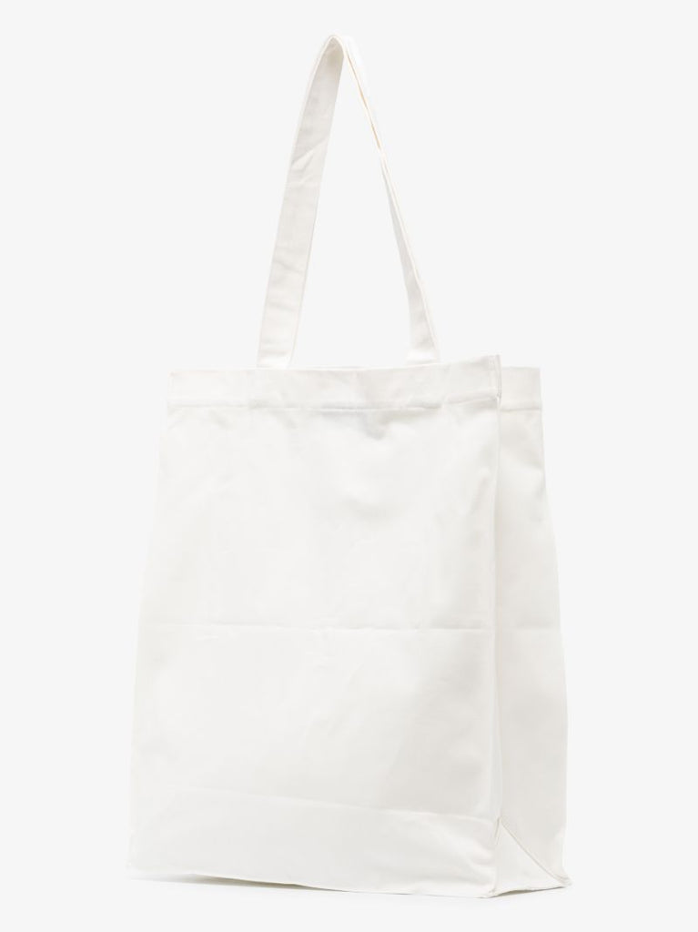 White and Black Printed Cotton Tote Bag