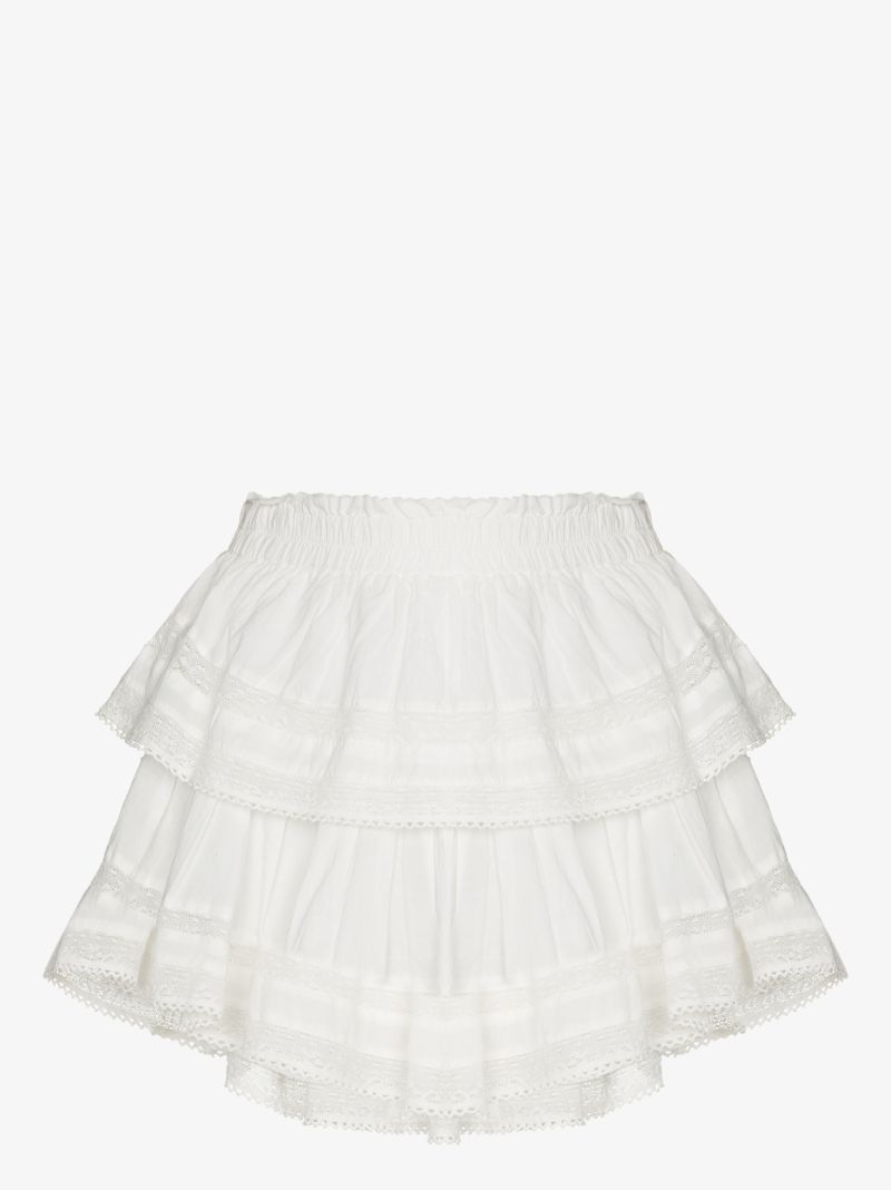 Ruffle Antique Lace Mini Skirt
