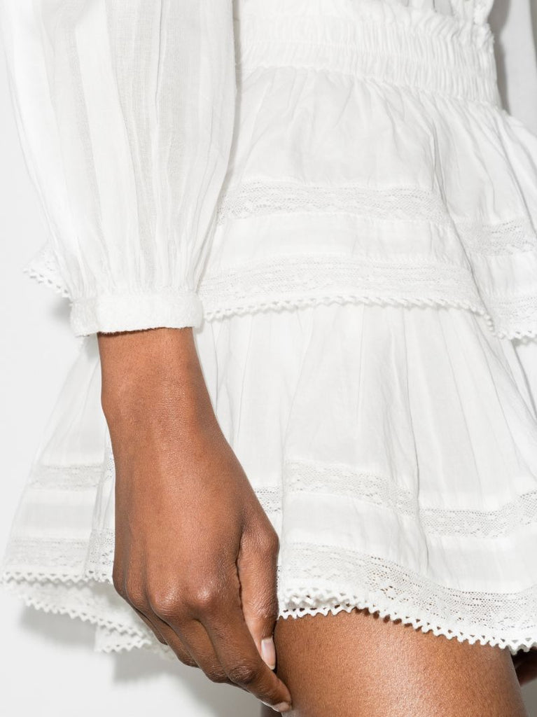 Ruffle Antique Lace Mini Skirt