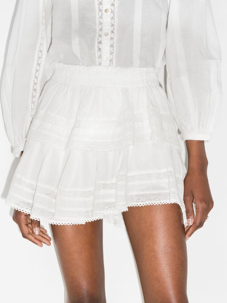 Ruffle Antique Lace Mini Skirt