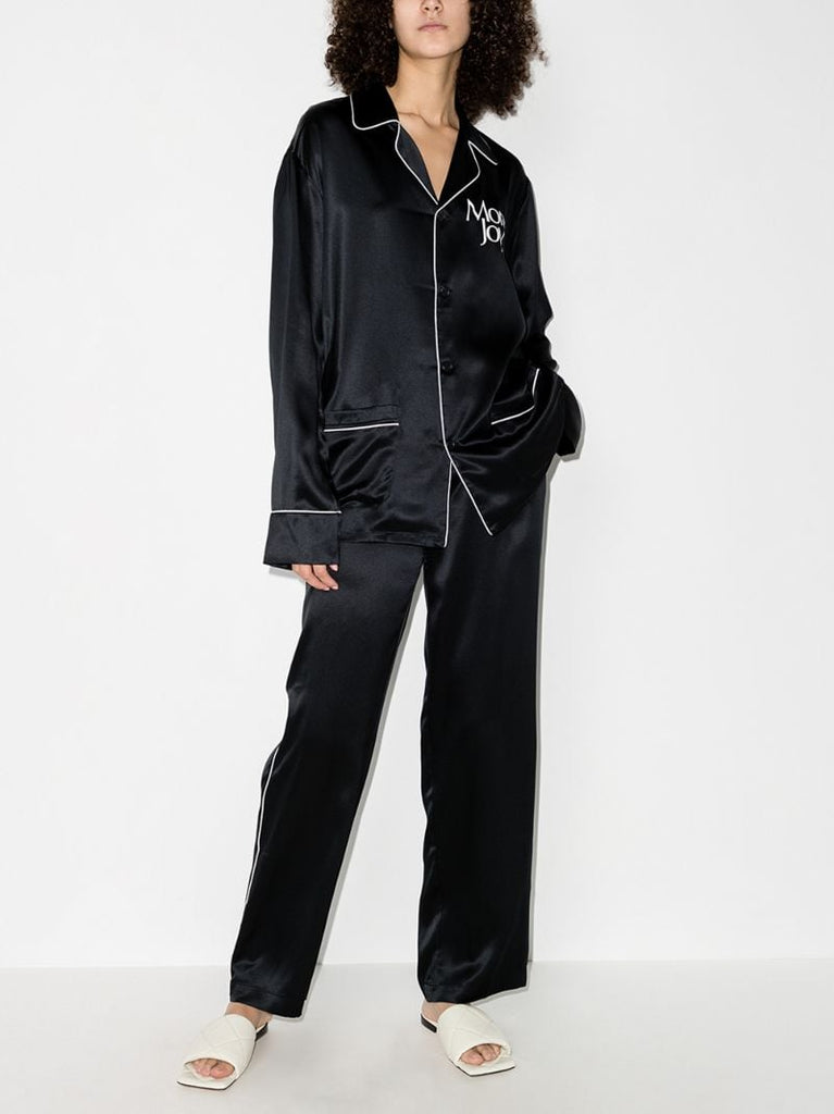 Logo Print Silk Pyjamas