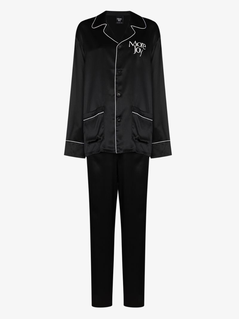 Logo Print Silk Pyjamas