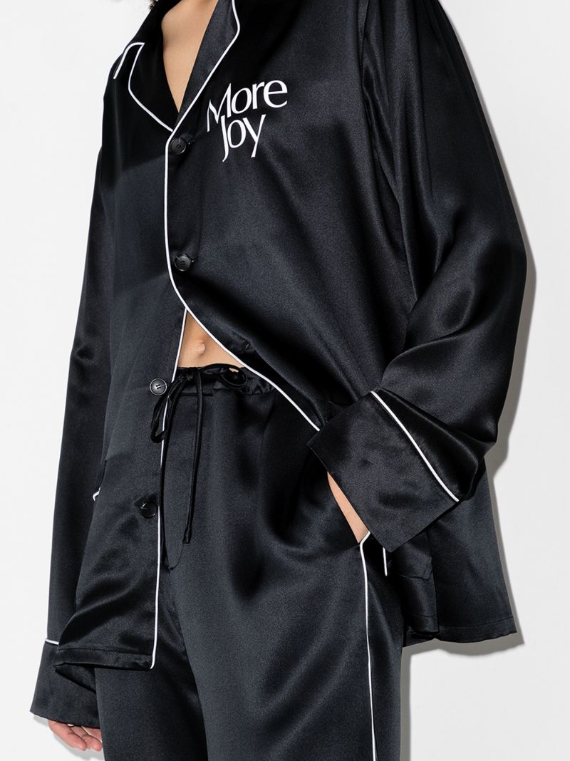 Logo Print Silk Pyjamas