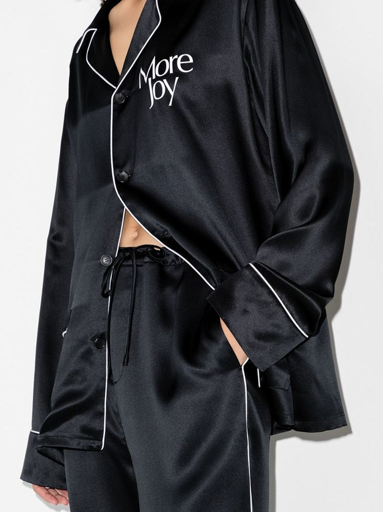 Logo Print Silk Pyjamas