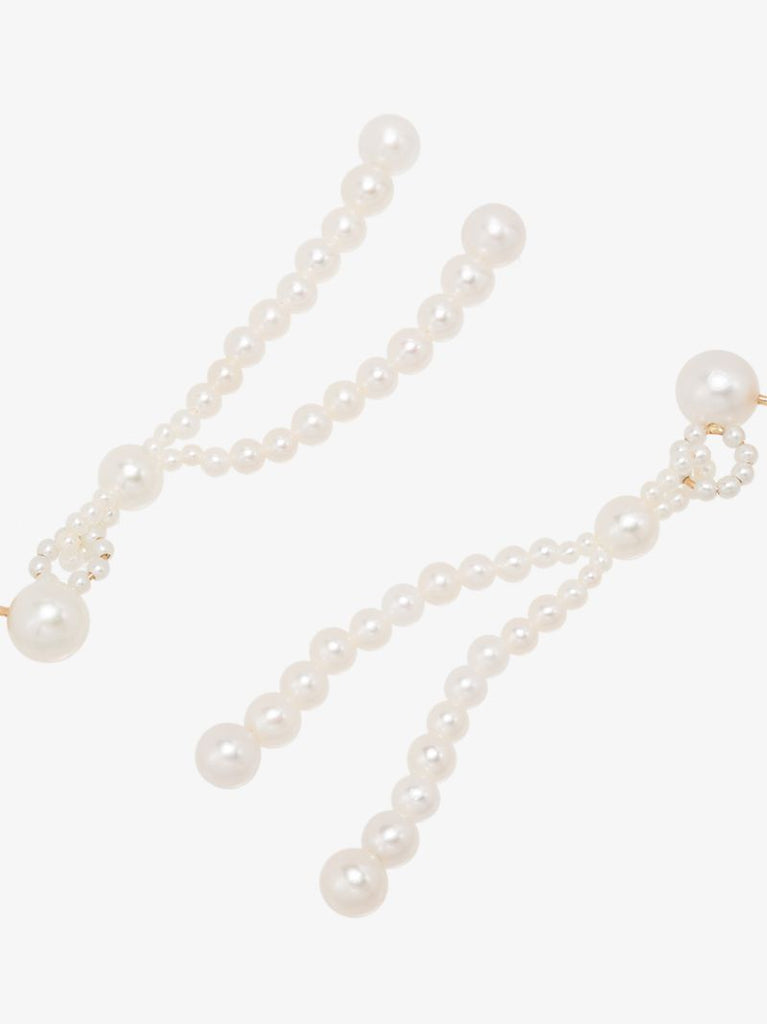 14k Yellow Gold Opera Pearl Earrings