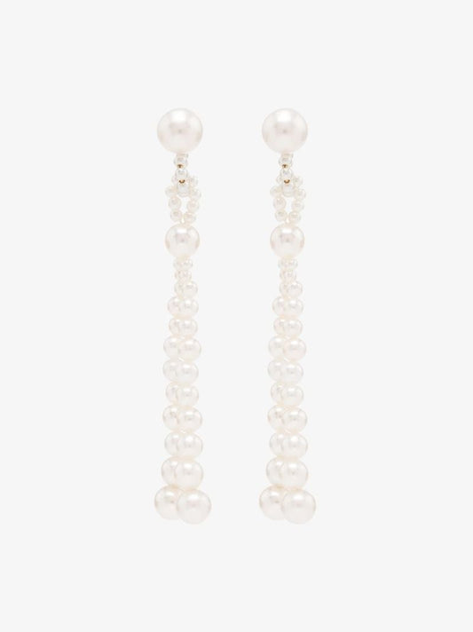 14k Yellow Gold Opera Pearl Earrings