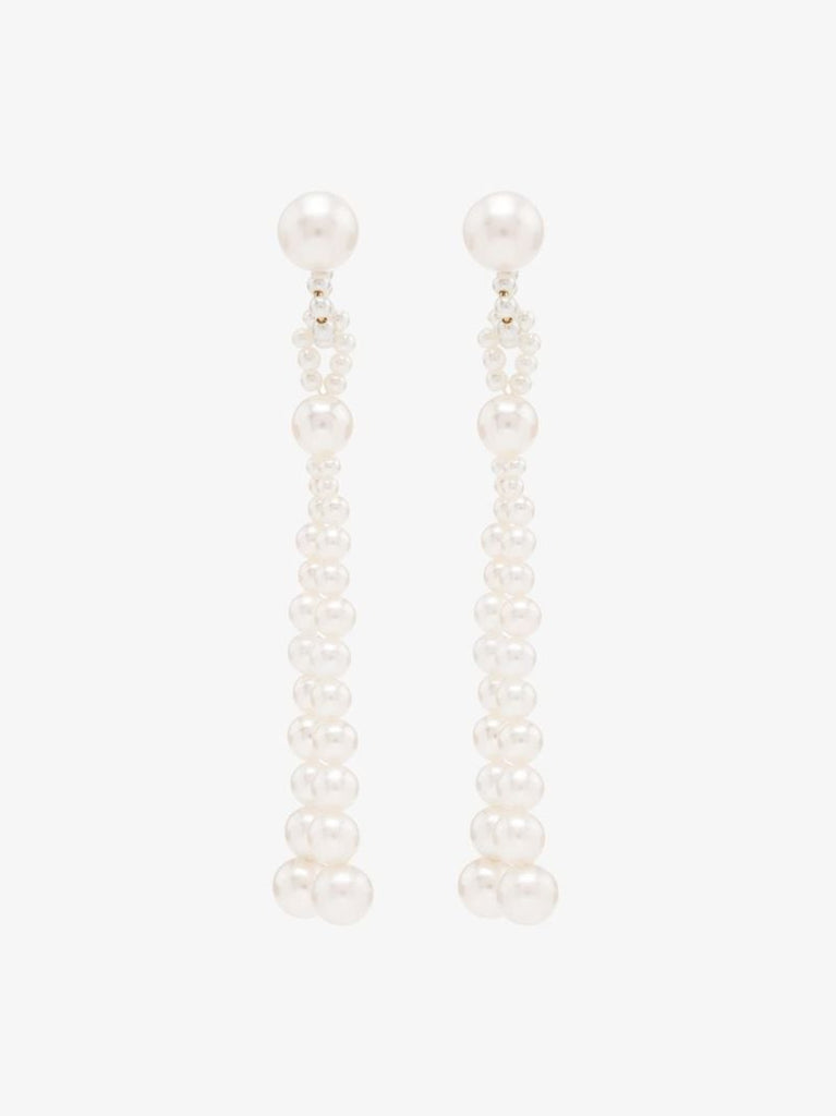 14k Yellow Gold Opera Pearl Earrings