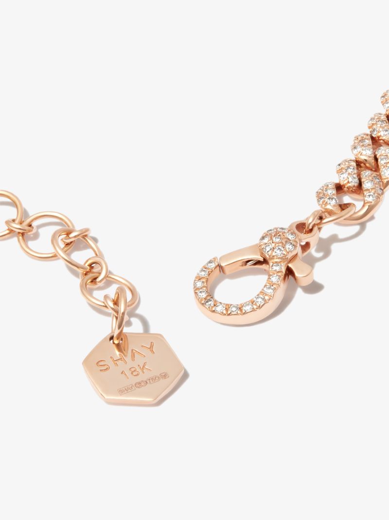 18k Rose Gold Ruby Diamond Chain Necklace