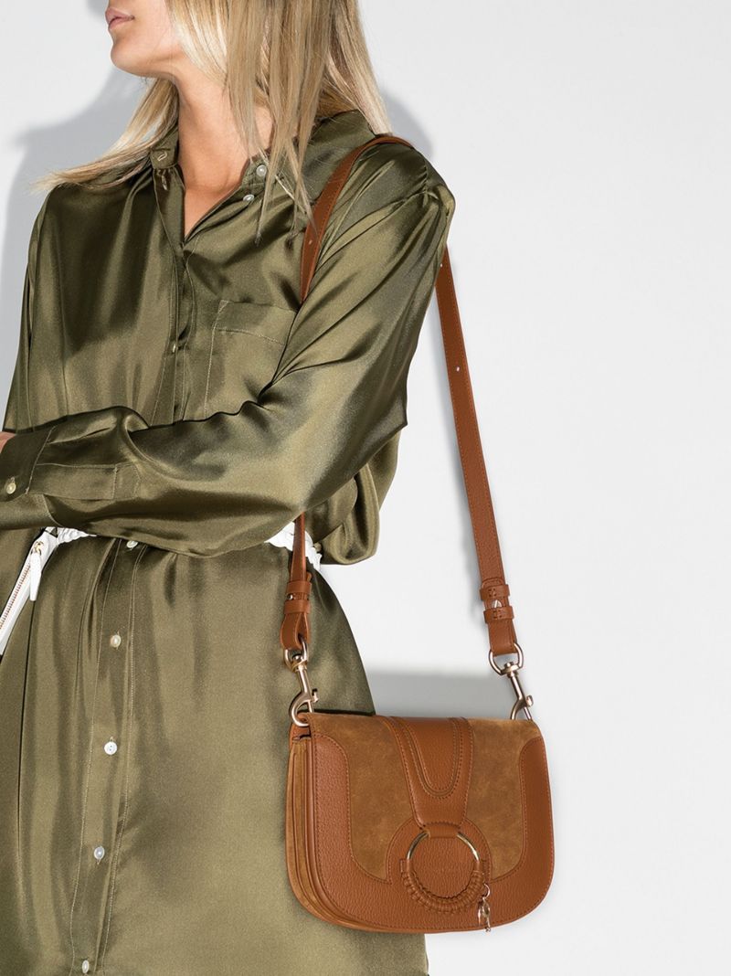 Brown Hana Leather Cross Body Bag