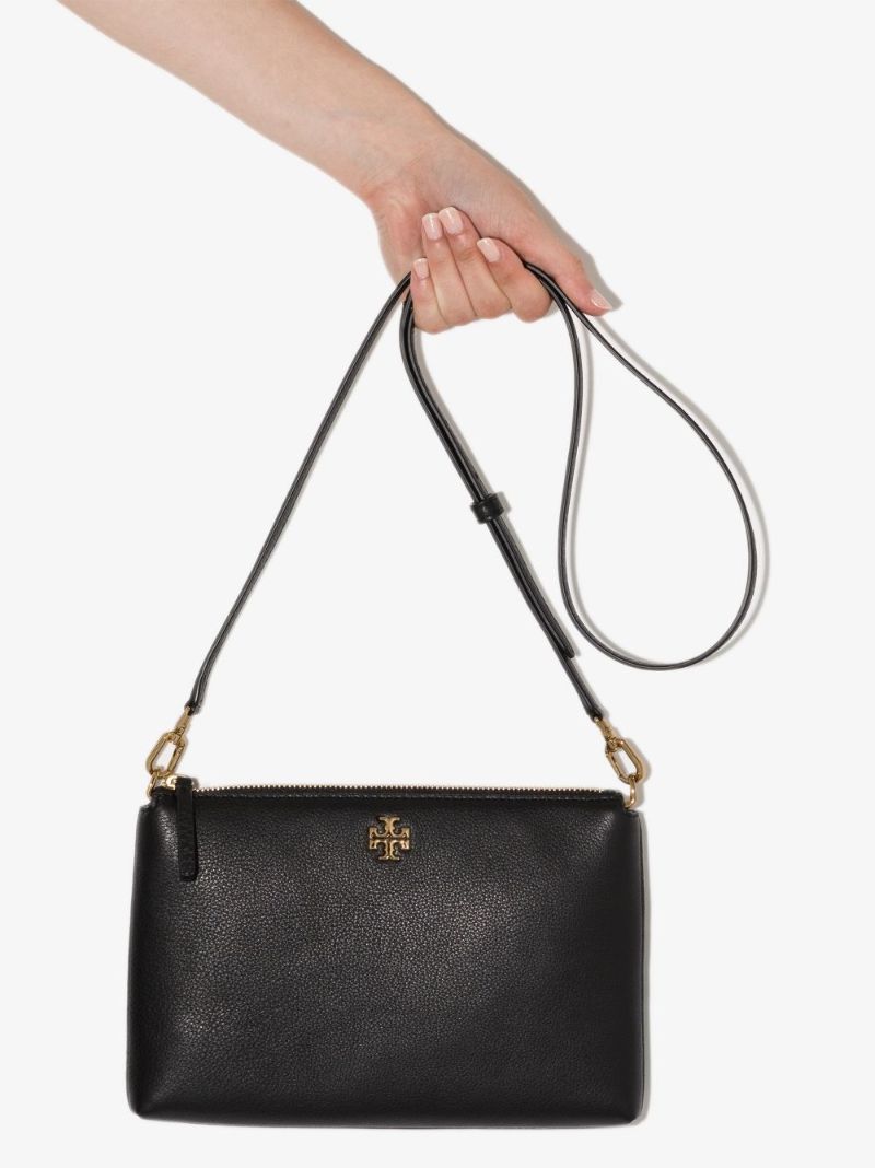 Black Kira Grained Leather Cross Body Bag