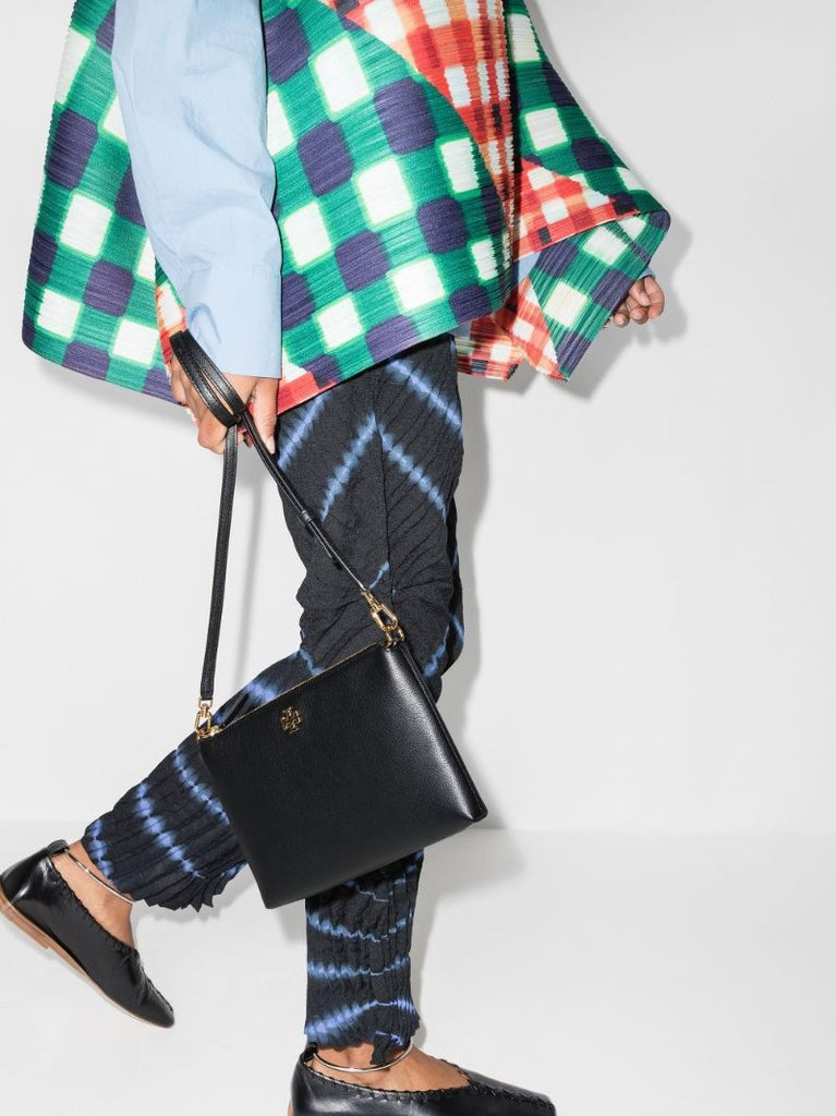 Black Kira Grained Leather Cross Body Bag