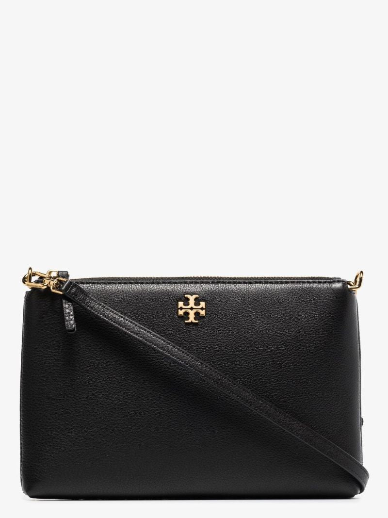 Black Kira Grained Leather Cross Body Bag