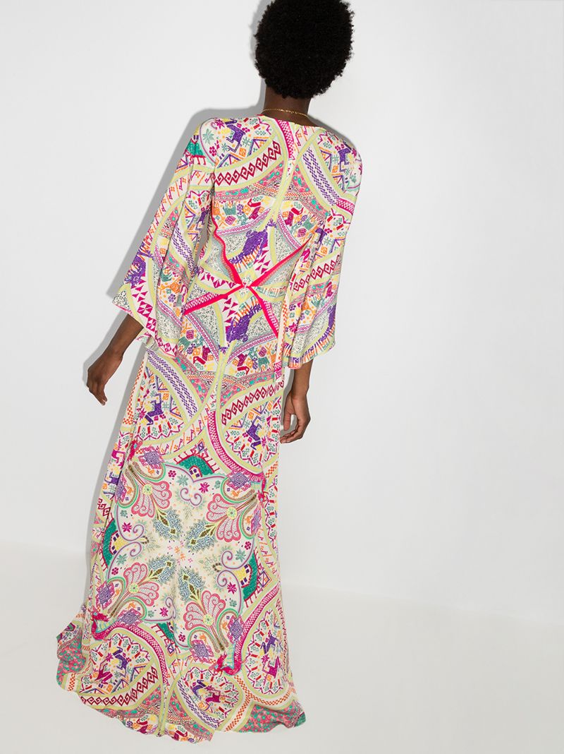 Idra Paisley Print Silk Maxi Dress