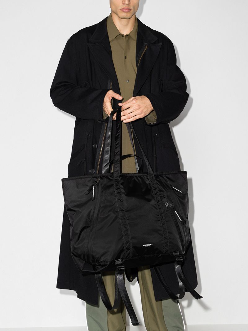 Black Econyl Shell Tote Bag