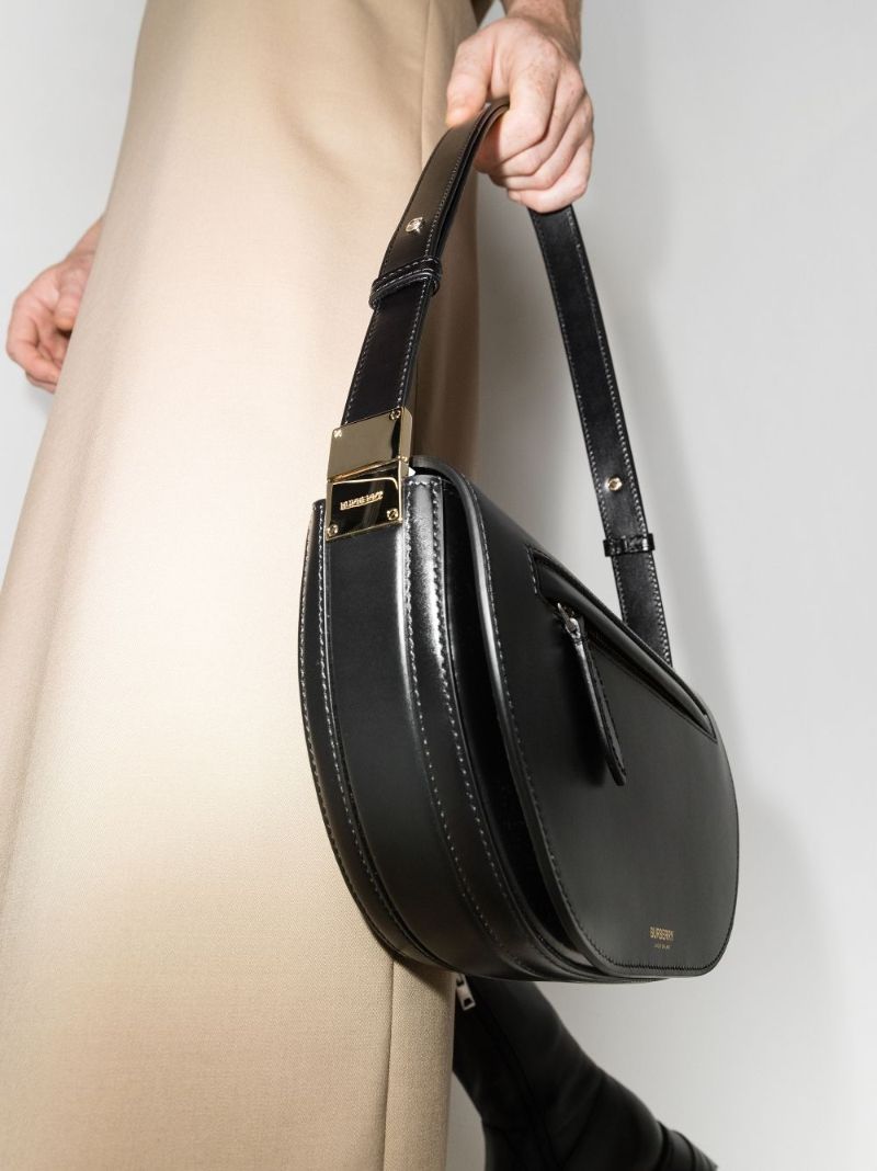 Black Olympia Leather Shoulder Bag