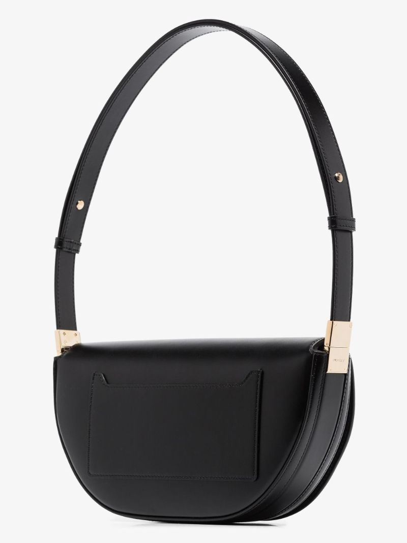 Black Olympia Leather Shoulder Bag