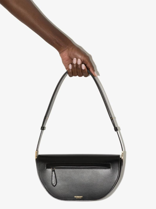 Black Olympia Leather Shoulder Bag