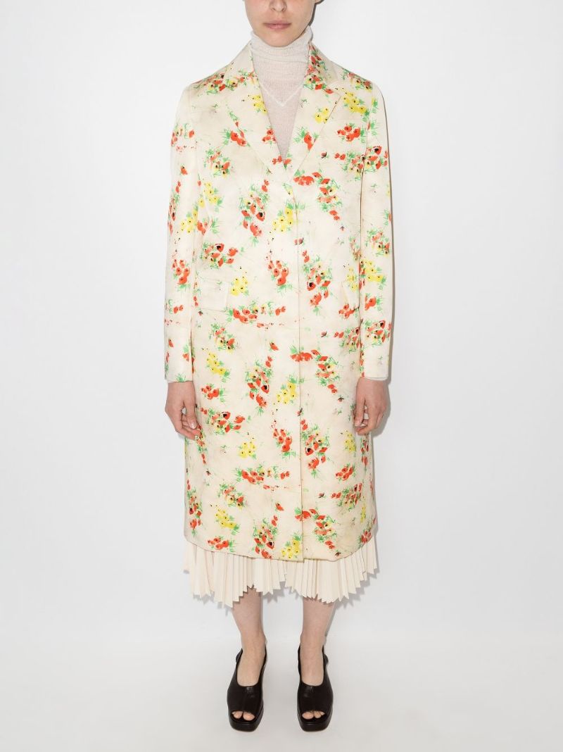 Single-breasted Floral Coat