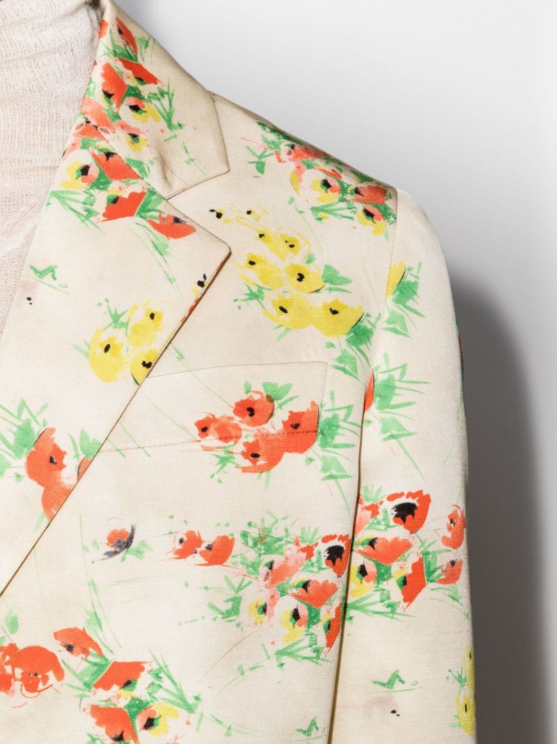 Single-breasted Floral Coat