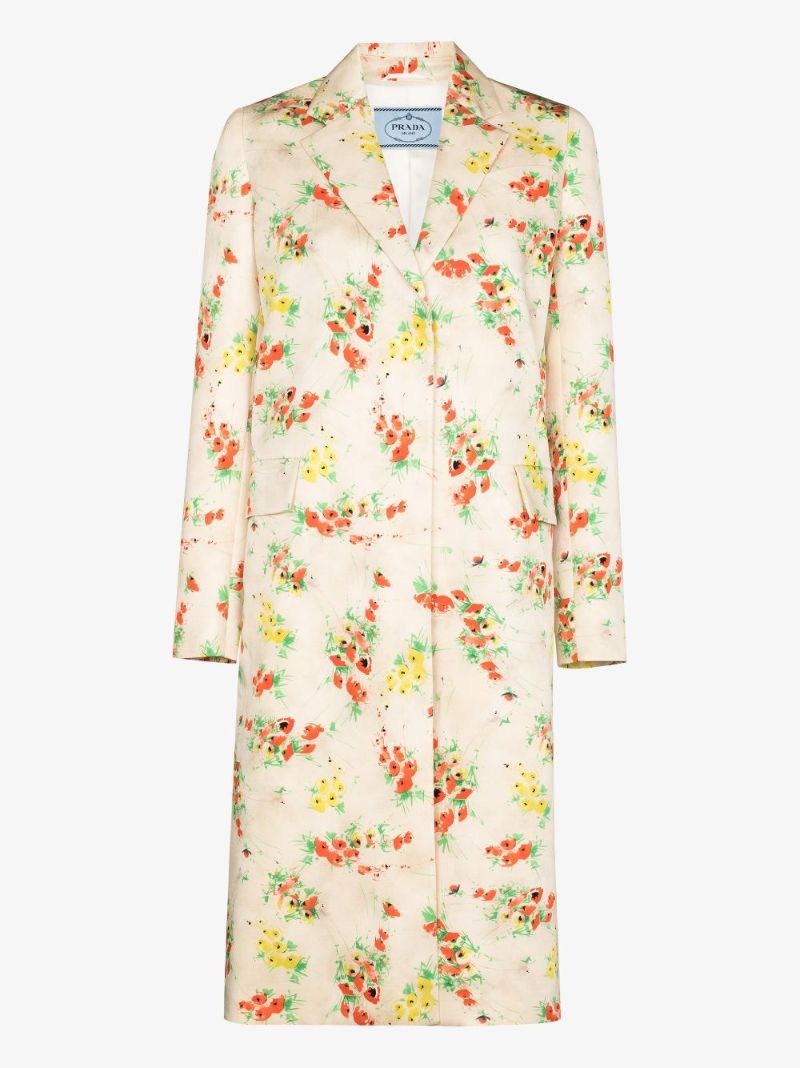 Single-breasted Floral Coat