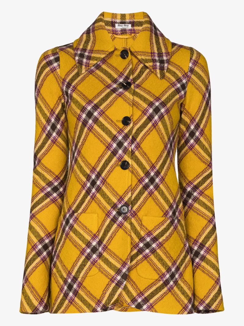Single-breasted Plaid Jacket