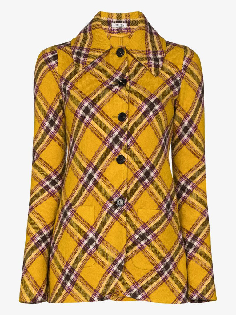 Single-breasted Plaid Jacket