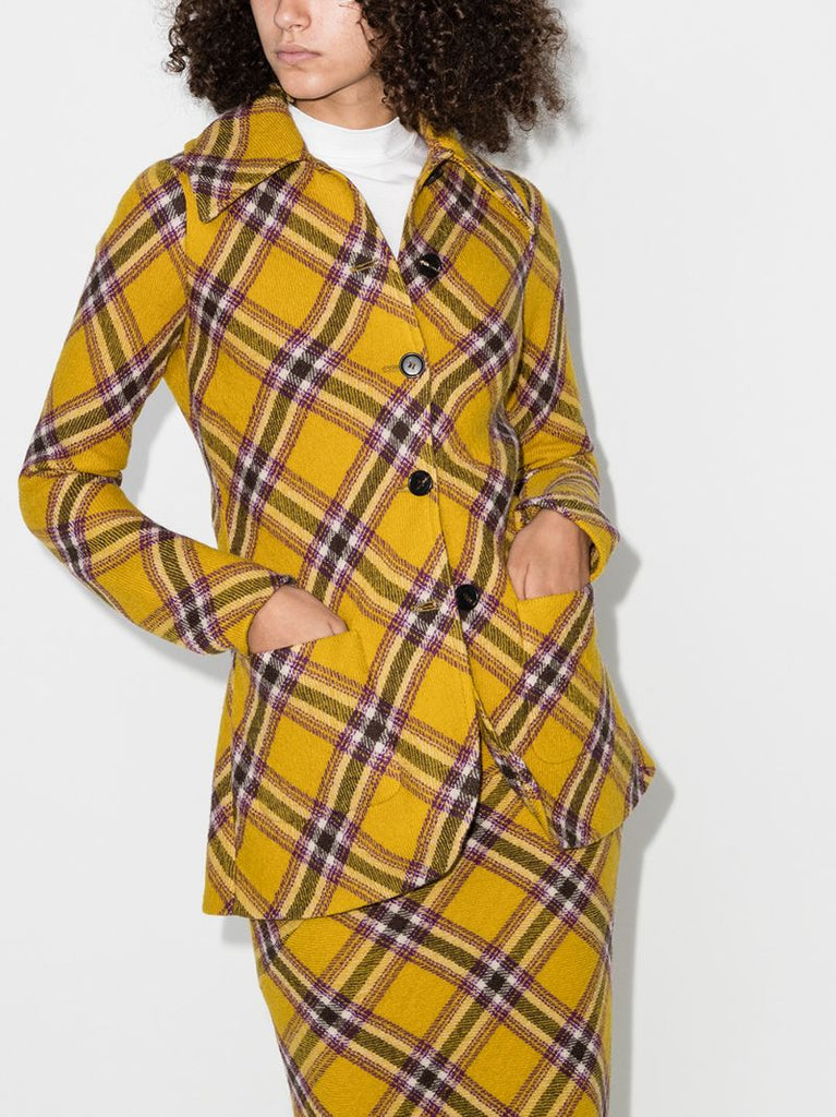 Single-breasted Plaid Jacket