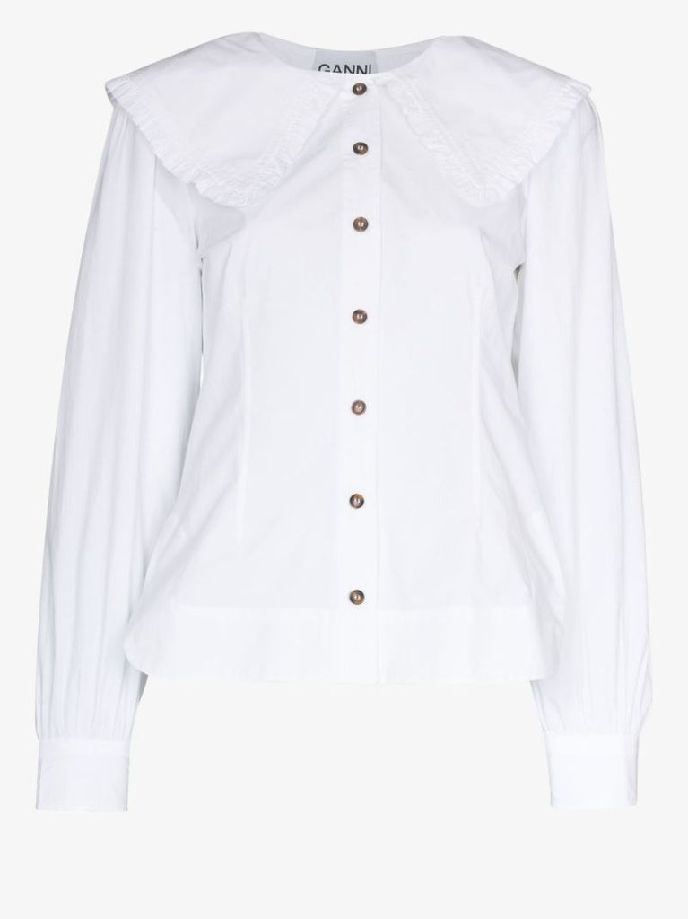 Oversized Collar Organic Cotton Blouse