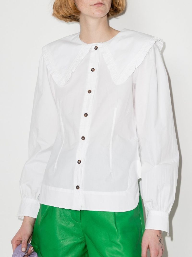 Oversized Collar Organic Cotton Blouse