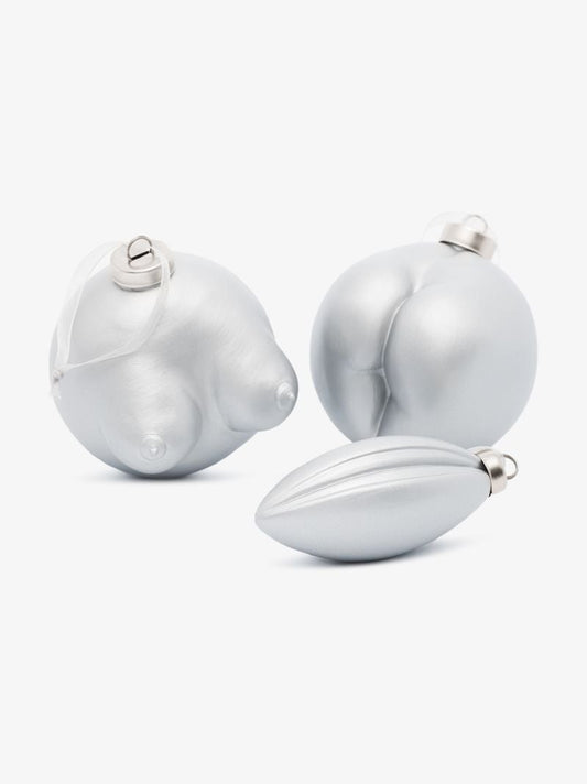 Silver Earthenware Bauble Set