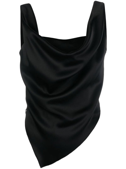 Black Petra Draped Top