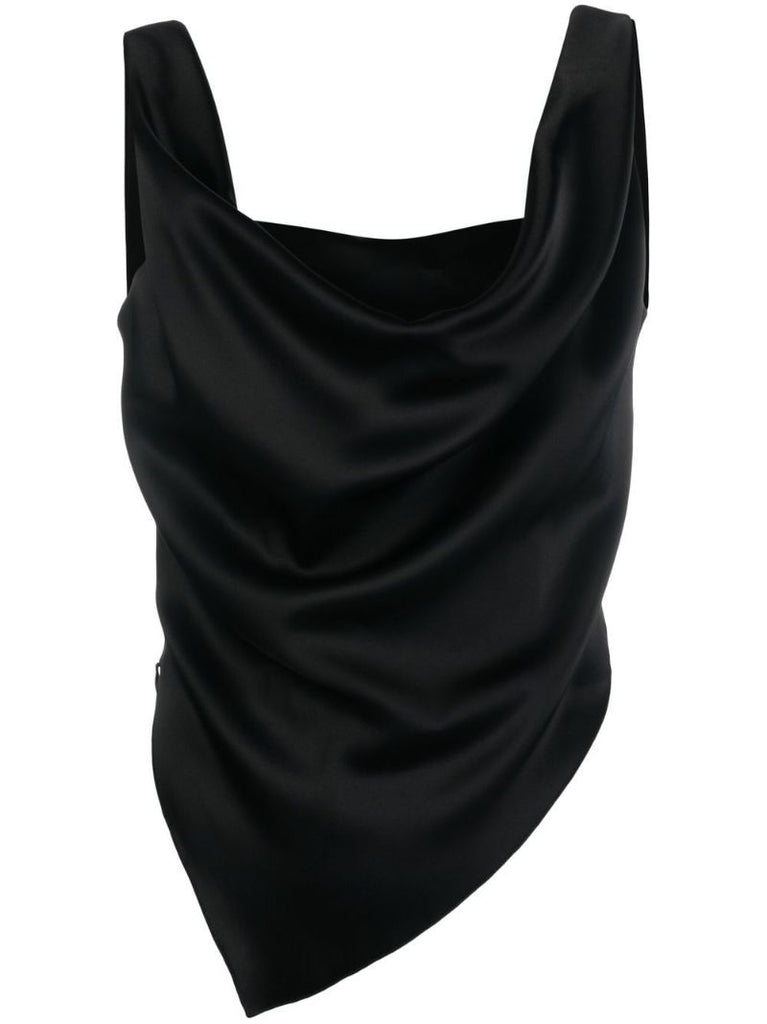 Black Petra Draped Top