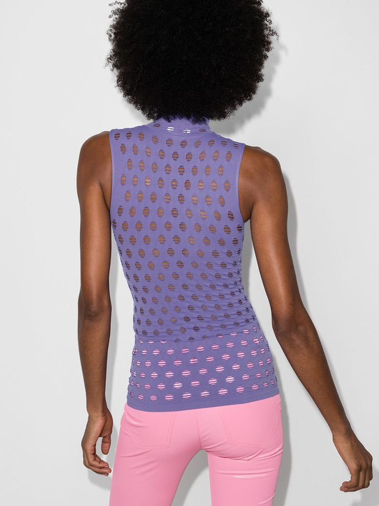Perforated Turtleneck Top