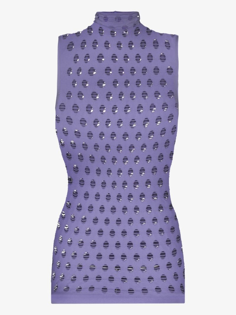 Perforated Turtleneck Top