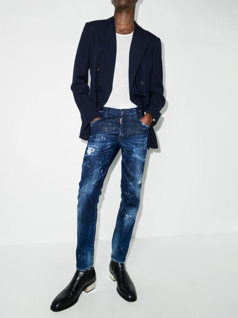 Skater Slim Fit Distressed Jeans