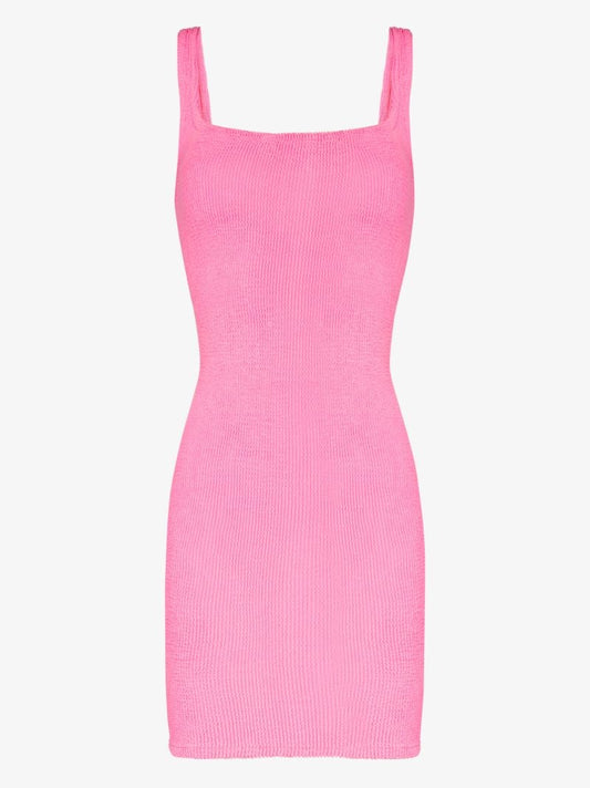 Pink Tank Crinkle Mini Dress