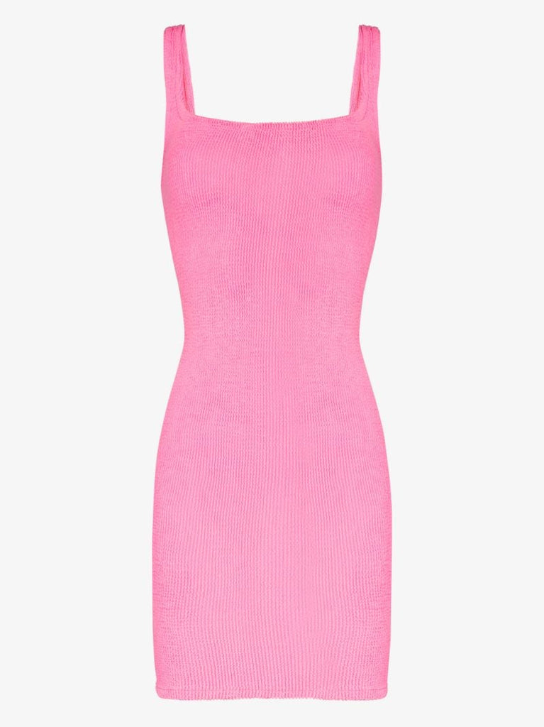Pink Tank Crinkle Mini Dress