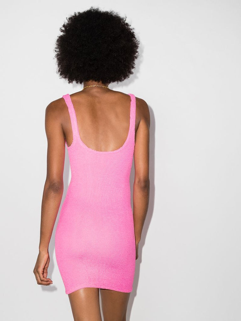 Pink Tank Crinkle Mini Dress