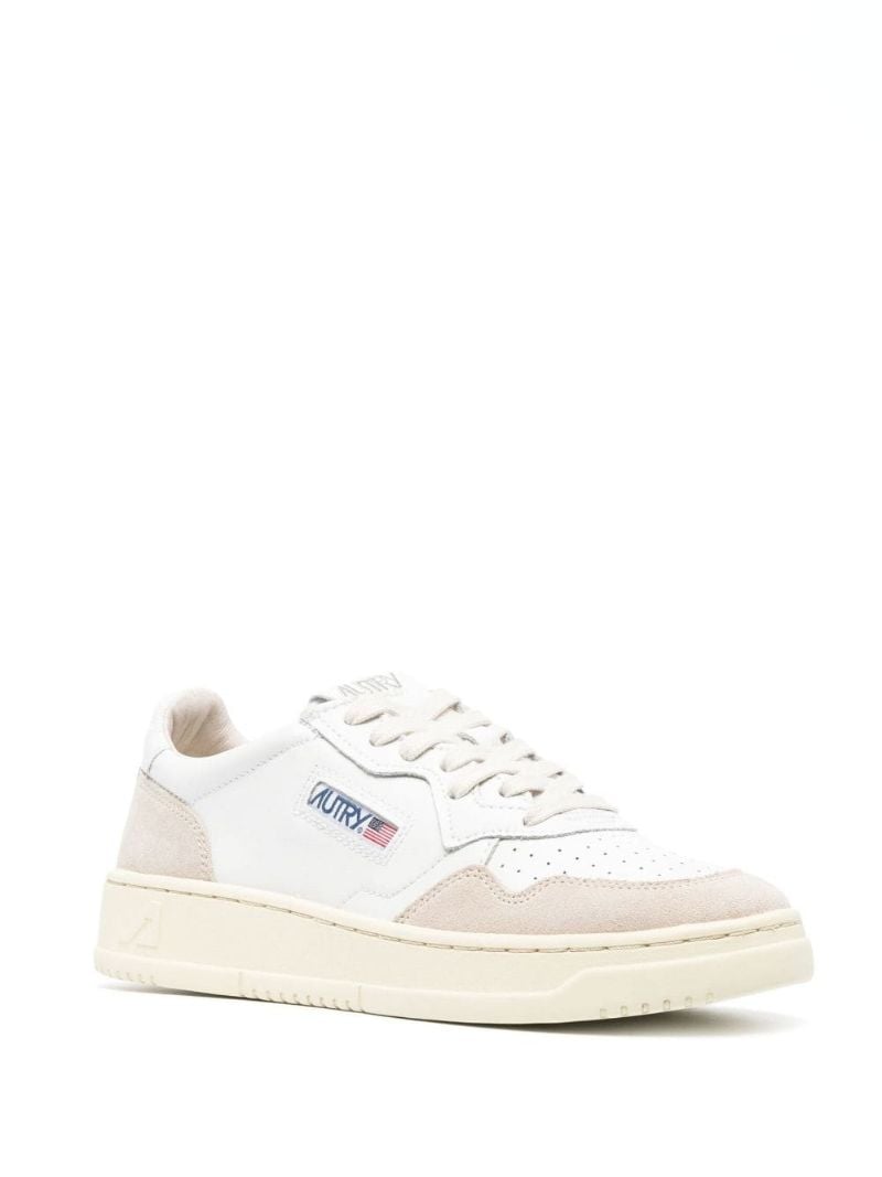 White Medalist Leather Sneakers