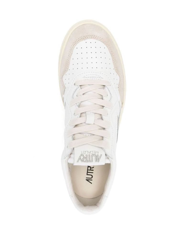 White Medalist Leather Sneakers