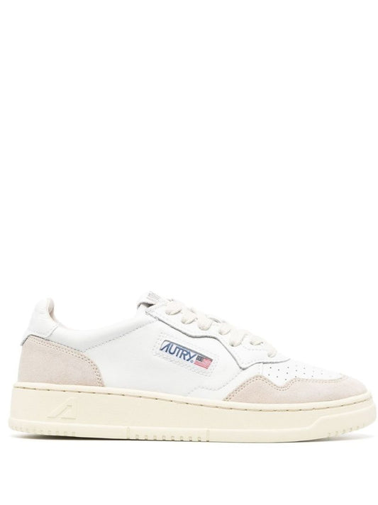 White Medalist Leather Sneakers