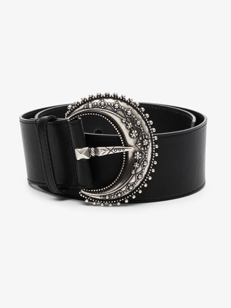 Black Cresent Leather Belt