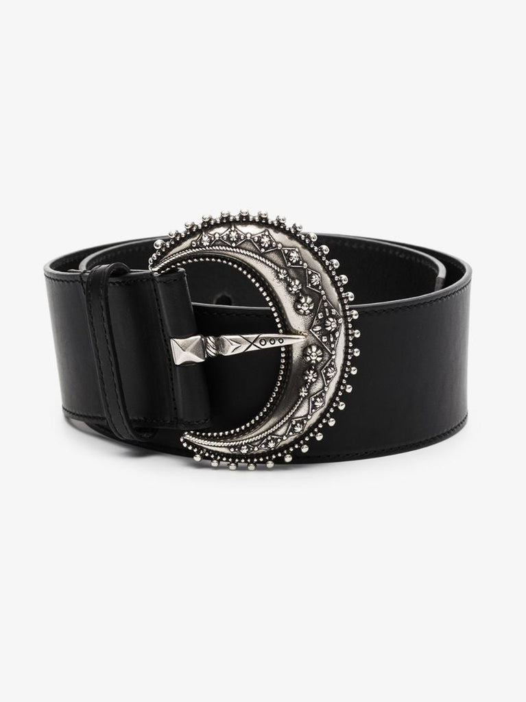 Black Cresent Leather Belt