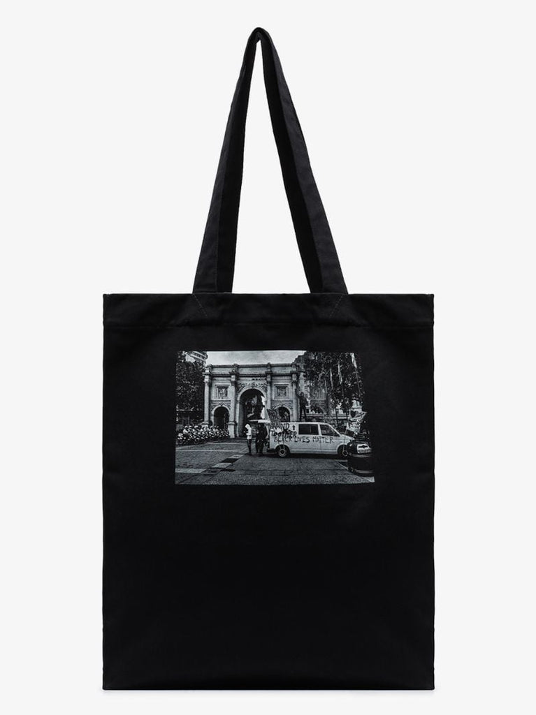 Black Printed Tote Bag